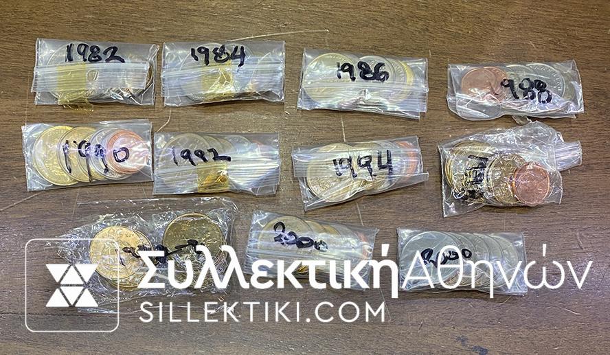 10 Complete Set 1982 to 2000 all UNC